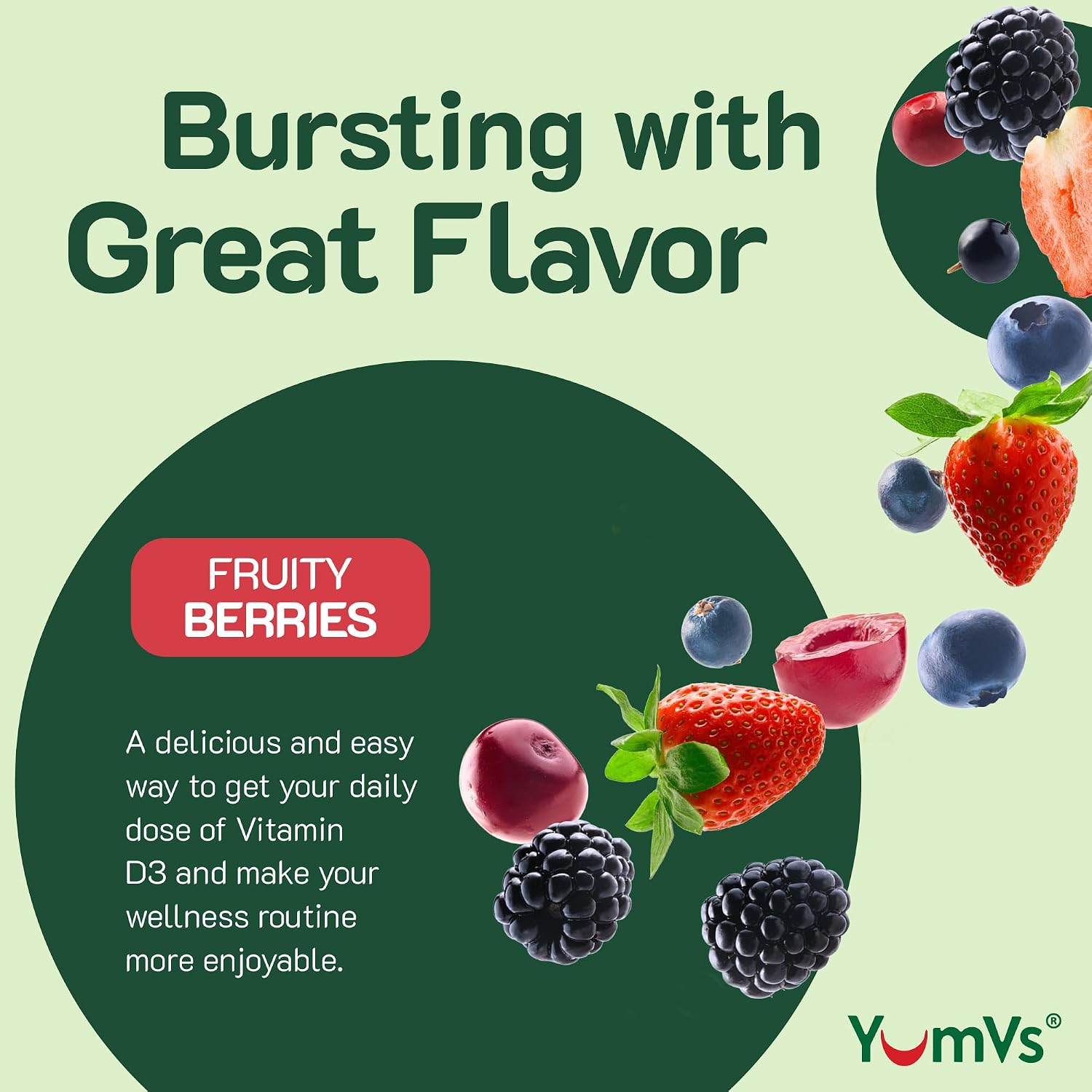 YUM-V'S Vitamina D3 Gummies 5000 IU – 60 Gominolas