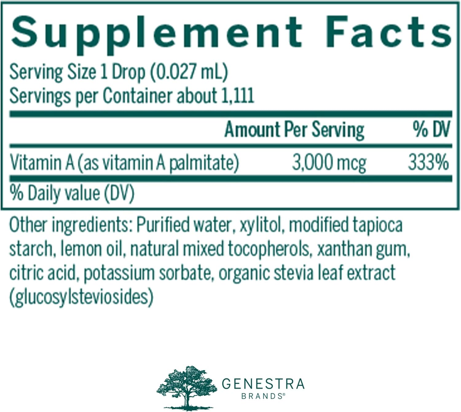 Genestra Brands A-Mulsion | Vitamina A Líquida para Apoyar el Sistema Inmunitario, la Piel, la Visión, los Huesos y los Dientes* | 30 ml | Sabor Cítrico