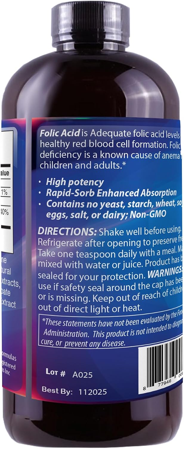 Ácido Fólico Líquido 800 mcg, 237 ml