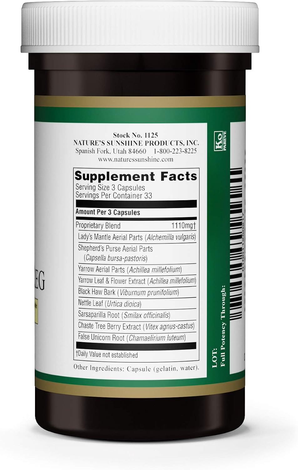 Nature's Sunshine Menstrual Reg, 100 Cápsulas - Suplemento Herbal