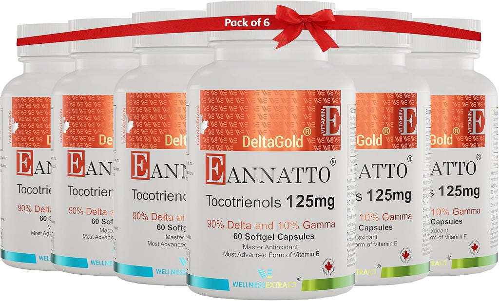 WELLNESS EXTRACT Tocotrienoles de Vitamina E DeltaGold 125 mg - 60 Cápsulas Blandas (Pack de 6)