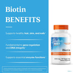 Doctor's Best Biotin 5000 mcg - Food Supplement with Biotin - 120 Vegetable Capsules