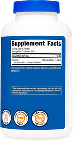 Nutricost Vitamin E 400 IU, 240 Softgels - Gluten Free, Non-GMO