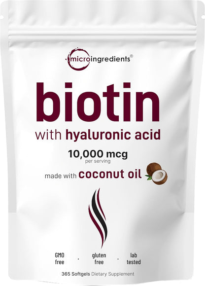Biotina 10.000 mcg con Ácido Hialurónico + – Al mantenimiento del cabello en condiciones normales. – Image 1