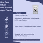 Mi Nature Alumbre en Polvo de Potasio (Fitkari/Phitkari) - 100% Natural para el Cuidado de la Piel, Acné, Control de Olores y Purificación de Agua - Mascarilla Facial para Refinar Poros - 100g