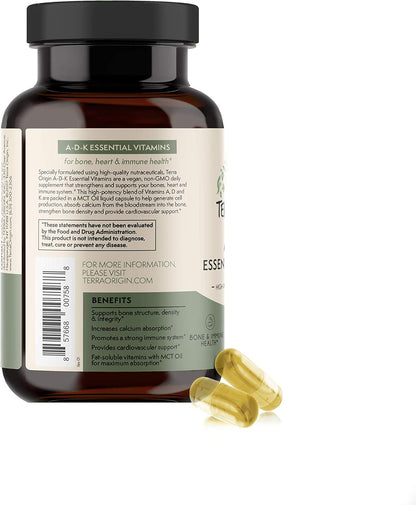 TERRA ORIGIN ADK Essential Vitamin – Tipo de vitamina K2: La forma MK-7 (menaquinona-7) es preferible por su larga – Image 4