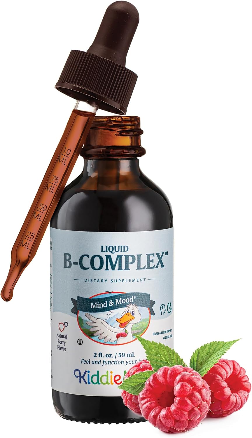 Maxi Health Complex B Líquido – 9 Vitaminas B Esenciales con B1, B6, B12 (Metilcobalamina) – Sabor Frambuesa, 59 ml