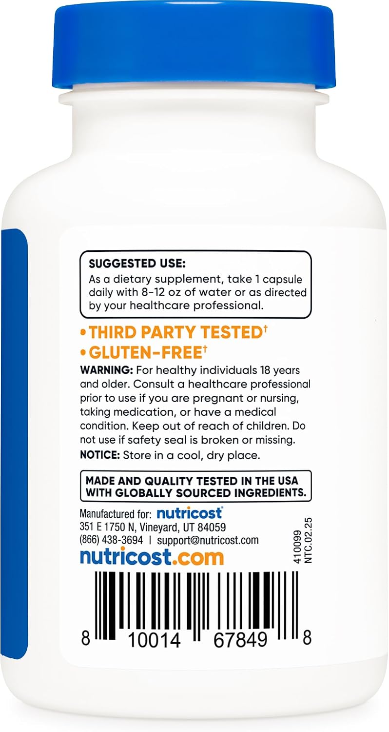 Nutricost Vitamina B12 (Metilcobalamina) 2000mcg, 120 Cápsulas - Cápsulas Vegetarianas, Sin Gluten, No GMO