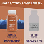 Fisetin 100mg – Suplemento Senolítico con Extracto de Rhus Succedanea, 120 Cápsulas Vegetarianas, 4 Meses de Suministro