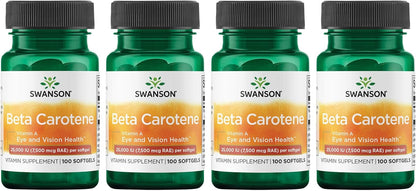 Swanson Beta-Caroteno (Vitamina A) 25000 UI (7500 mcg) 100 Cápsulas Blandas (2 Paquetes) – Image 8