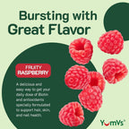 YumVs Gomitas Multivitamínicas para Adolescentes con Biotina y Antioxidantes - Sabor Frambuesa - Apoyo para Cabello, Piel y Uñas - Vitaminas Kosher para Chicos y Chicas de 12 a 17 años (60 unidades, Paquete de 2)