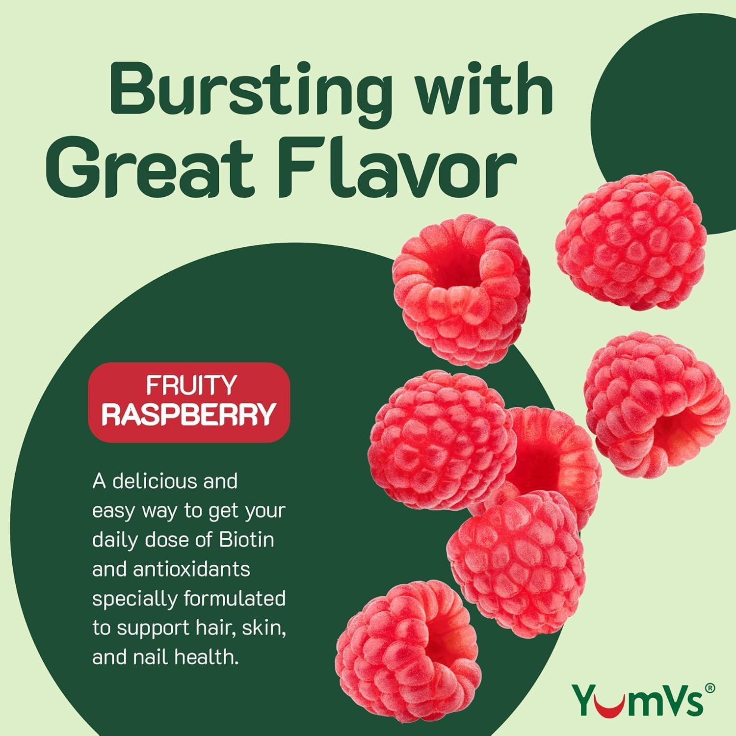 YumVs Gomitas Multivitamínicas para Adolescentes con Biotina y Antioxidantes - Sabor Frambuesa - Apoyo para Cabello, Piel y Uñas - Vitaminas Kosher para Chicos y Chicas de 12 a 17 años (60 unidades, Paquete de 2)