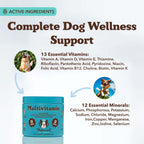 Natural Dog Company Multivitamínico 25 en 1 para Perros – Masticables Blandos Formulados por Veterinarios, 180 unidades