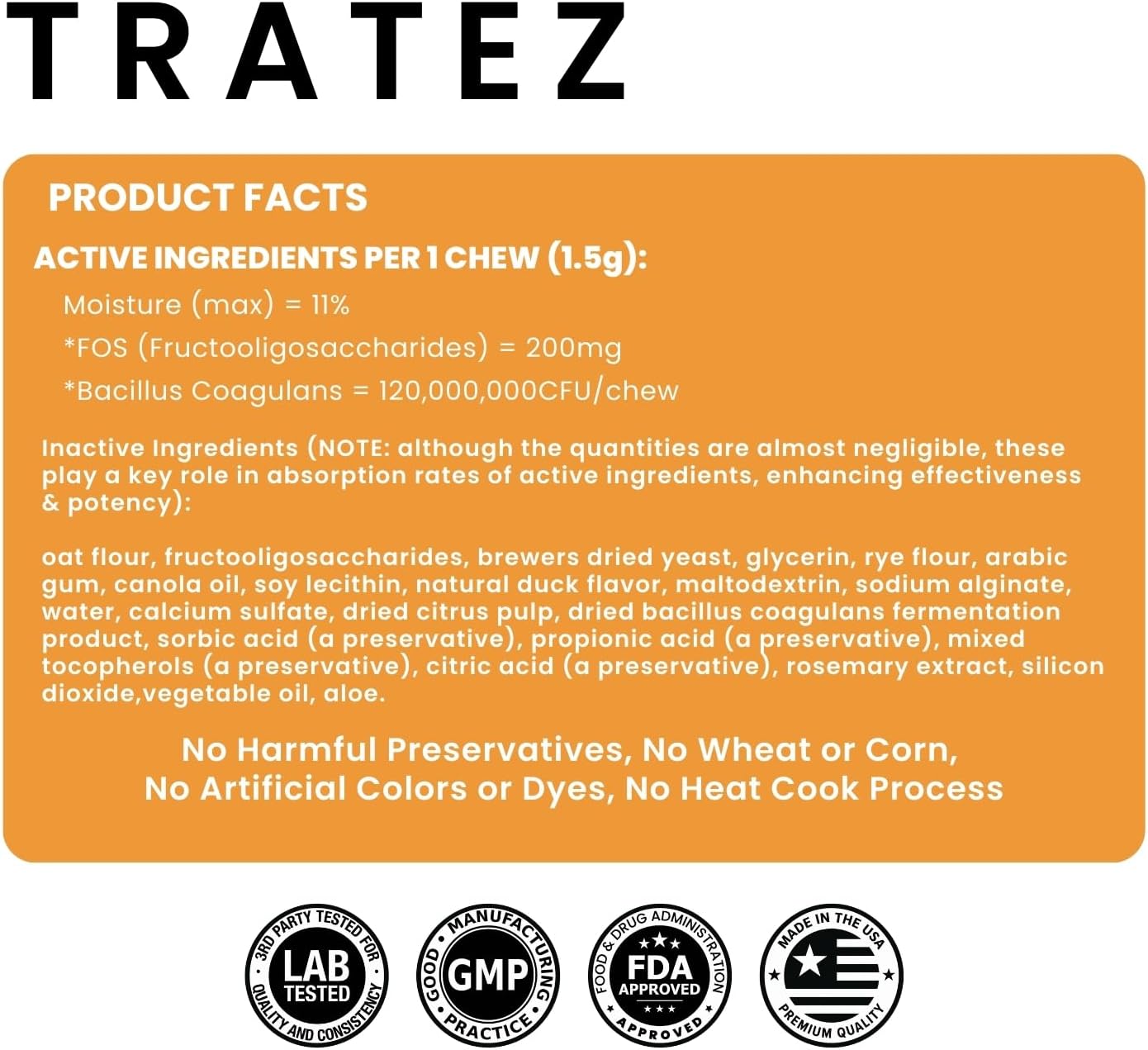 Probióticos para Perros - Bacillus Coagulans & Fibra Prebiótica - Masticables Digestivos y de Apoyo Inmunitario - Sabor a Pato - 90 Unidades