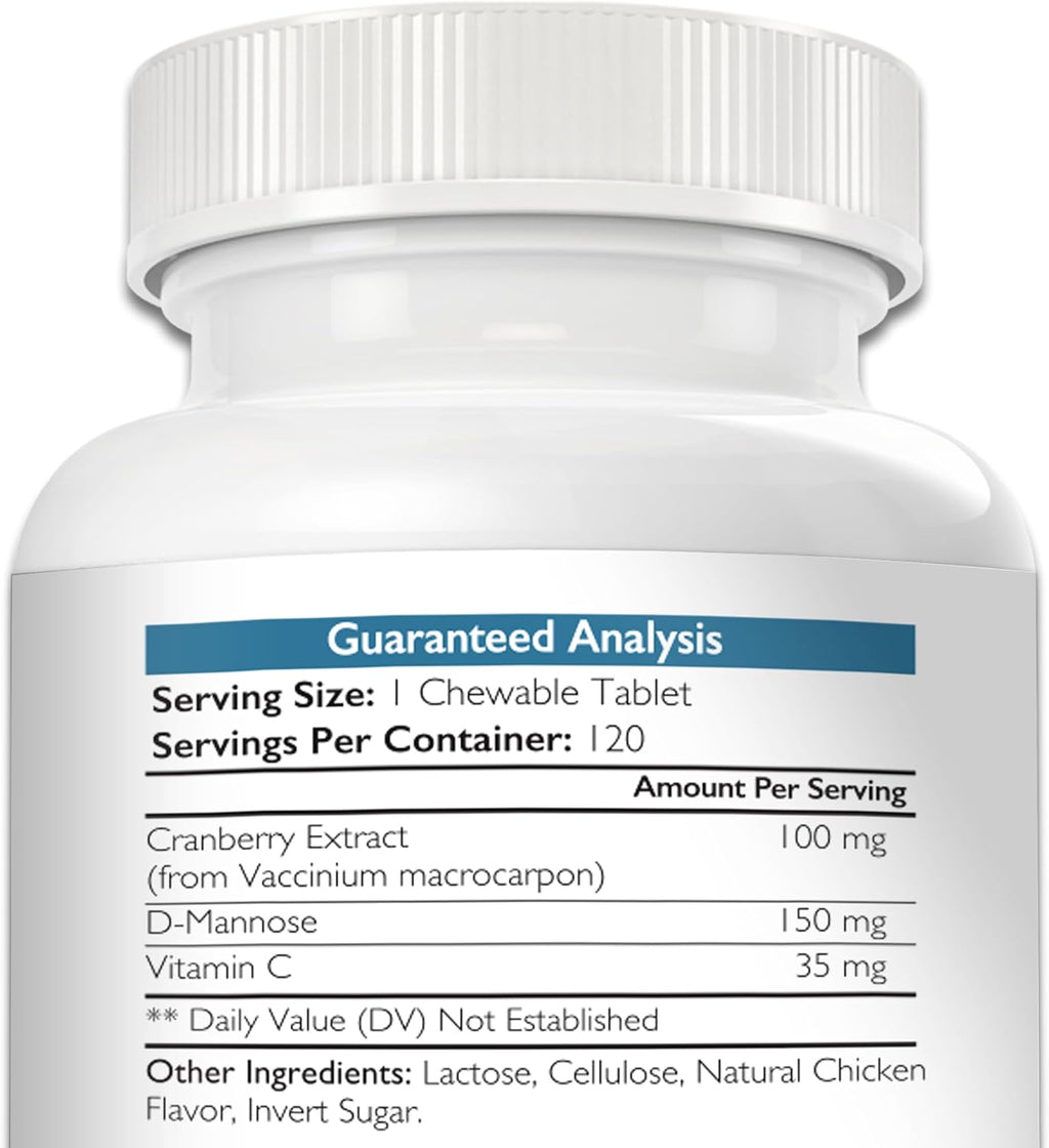 Nutrition Strength Cranberry D-Mannose para Perros y Gatos - Apoyo Urinario y Salud Inmunológica - 150 Comprimidos