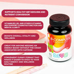 LIVS Complejo B Gummies con B12, Biotina, B3, B6 y Vitamina C para Niños y Adultos – Sabor Fresa (45 unidades)