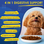 Probióticos para Perros SHINEPAWS - Salud Digestiva, Prebióticos, Enzimas, Fibra y Omega-3, 120 Masticables