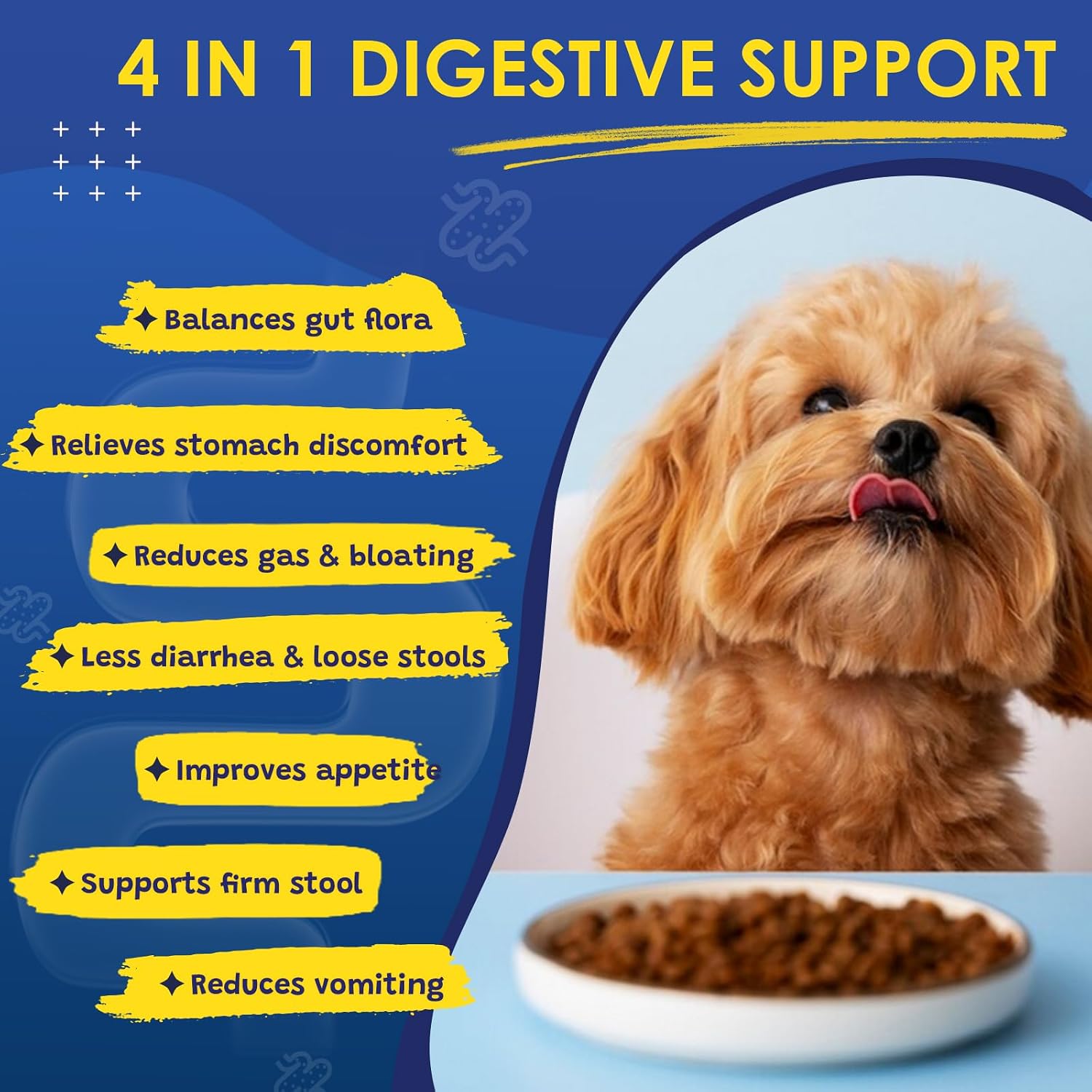 Probióticos para Perros SHINEPAWS - Salud Digestiva, Prebióticos, Enzimas, Fibra y Omega-3, 120 Masticables