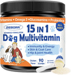 ZEBORA Polvo Multivitamínico para Perros - Glucosamina, Probióticos, Omega 3