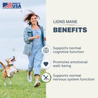 Lion's Mane para Perros – Setas Orgánicas Enteras – Apoyo Cognitivo Natural – 60 Días (Suministro para Perros Grandes)