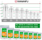 wananfu Cápsulas Vegetales Vacías Tamaño 0 (1000 unidades) con Micro Cuchara de Laboratorio