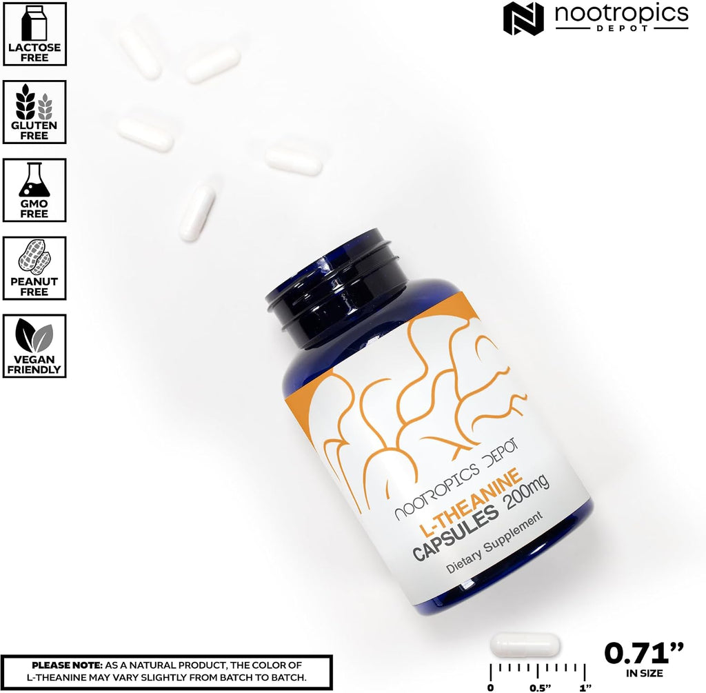 Nootropics Depot L-Teanina 200mg Cápsulas (90 unidades)