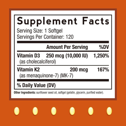 Doctor's Recipes Vitamina D3 + K2, 10.000 – Mantenimiento de los huesos: Tanto la vitamina D como la vitamina K – Image 2