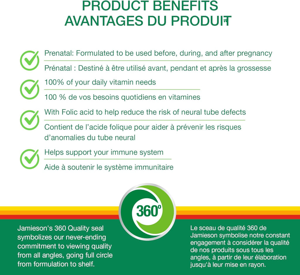 Jamieson Multivitamínico Prenatal 100 Comprimidos