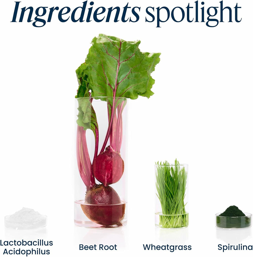 Vibrant Health Green Vibrance - 65 Superalimentos Vegetales, 25 Mil Millones de Probióticos, Fibra, Adaptógenos y Enzimas, 83 Raciones