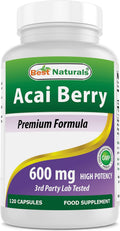 Acai Berry 600mg por Dosis - 100% Puro - 120 Cápsulas