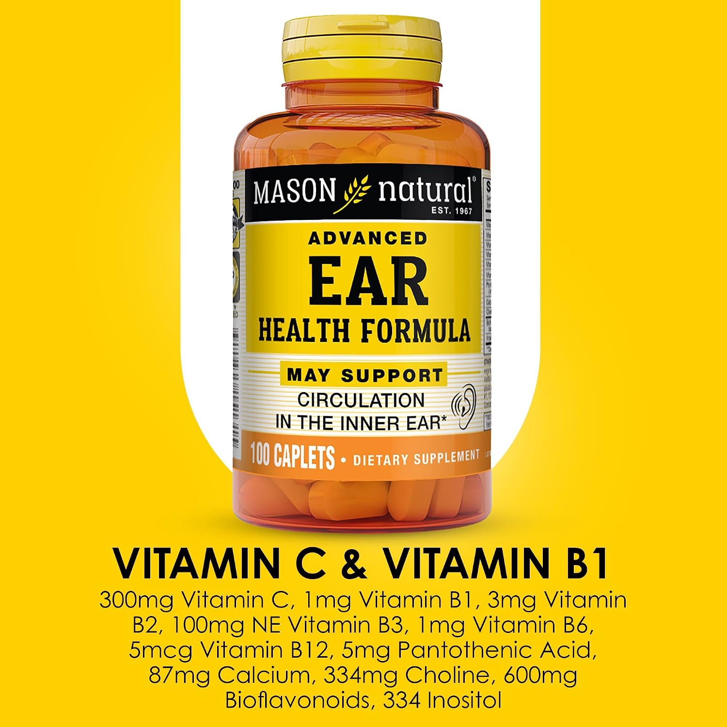 Mason Natural Suplemento Avanzado para la Salud Auditiva con Vitamina C