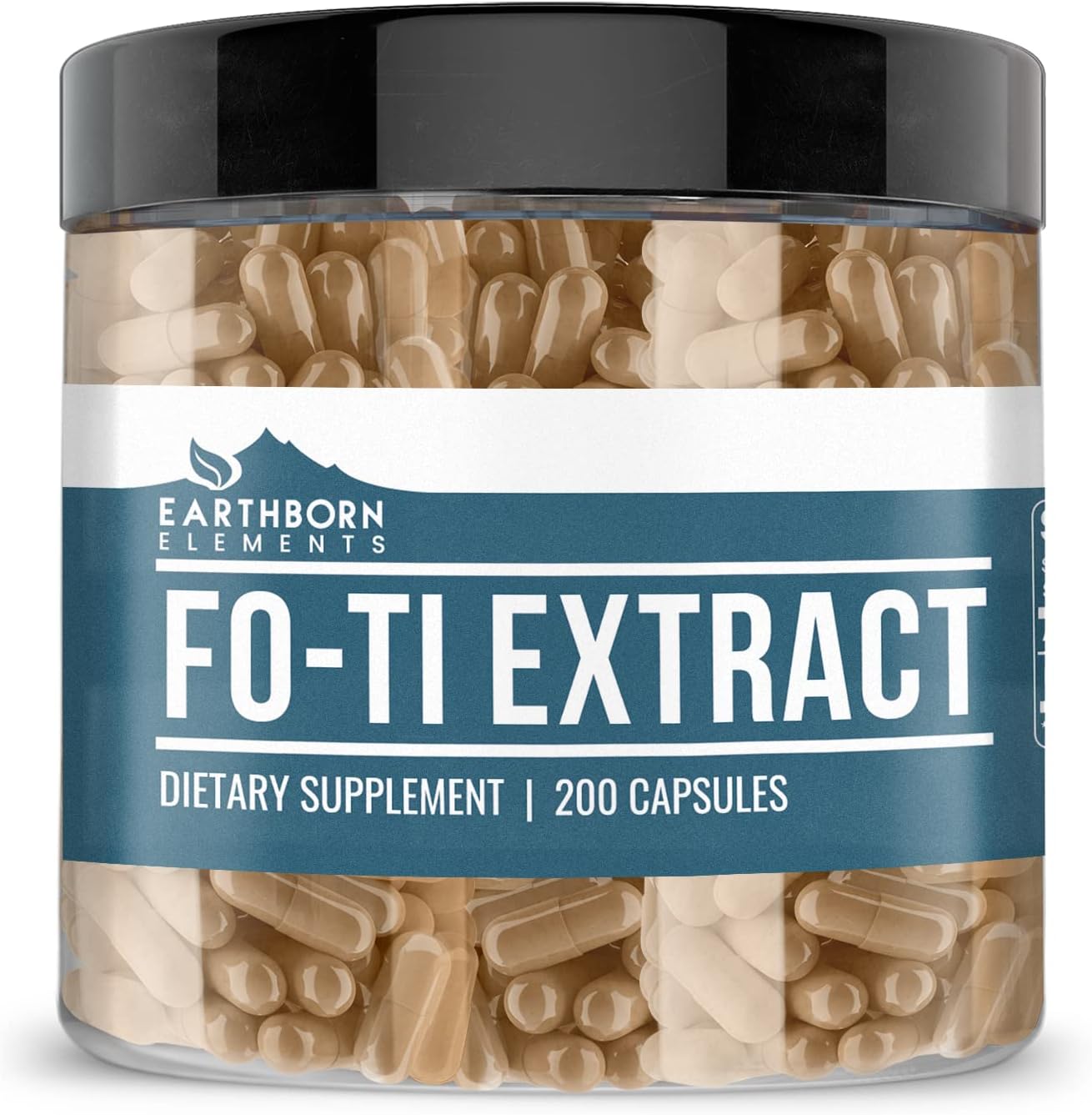 Earthborn Elements Fo-Ti Extract 200 Cápsulas, Puro y Sin Diluir, Sin Aditivos