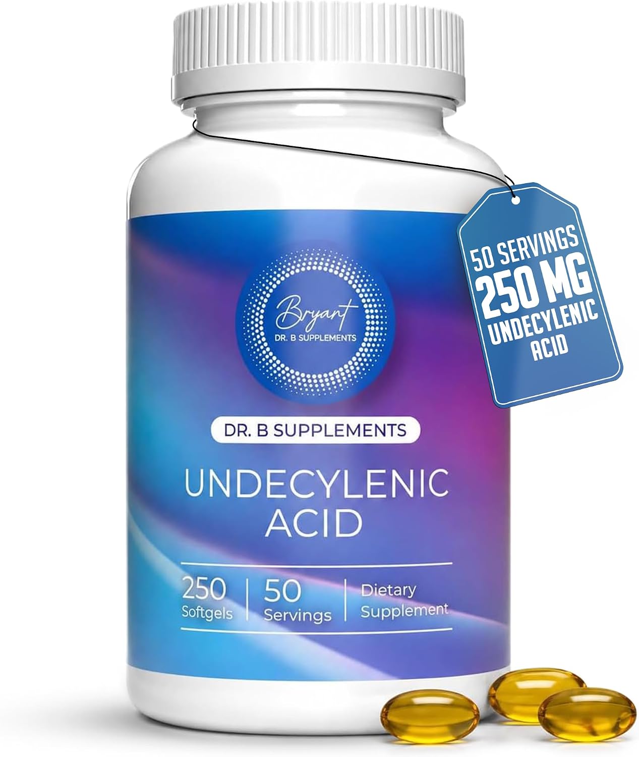 Ácido Undecilénico 250 mg, 250 Cápsulas Blandas – Suplemento de Ácido Graso para el Equilibrio de la Flora Intestinal y Vaginal