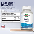 KAL Inositol en Polvo 550mg - 113g (4oz) - Suplemento Alimenticio para el Sistema Nervioso y el Estado de Ánimo