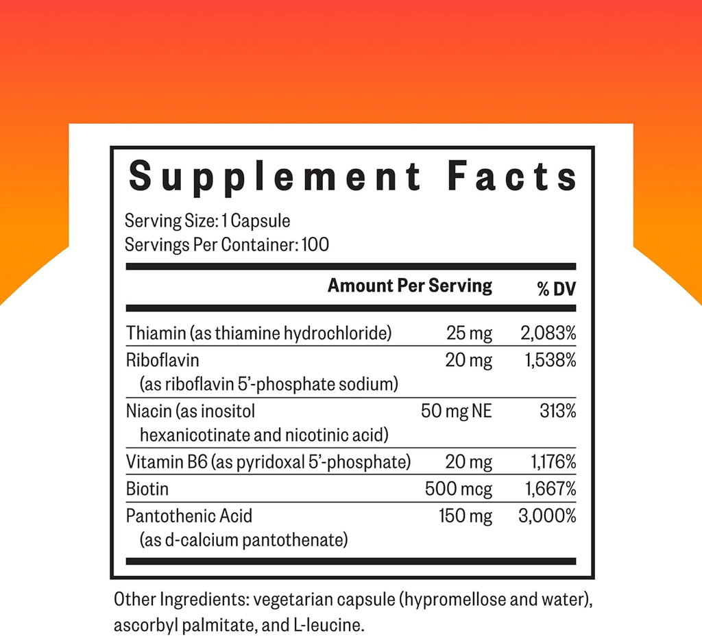 Seeking Health B-Minus - Complejo de Vitaminas B con Biotina y Riboflavina - 100 Cápsulas