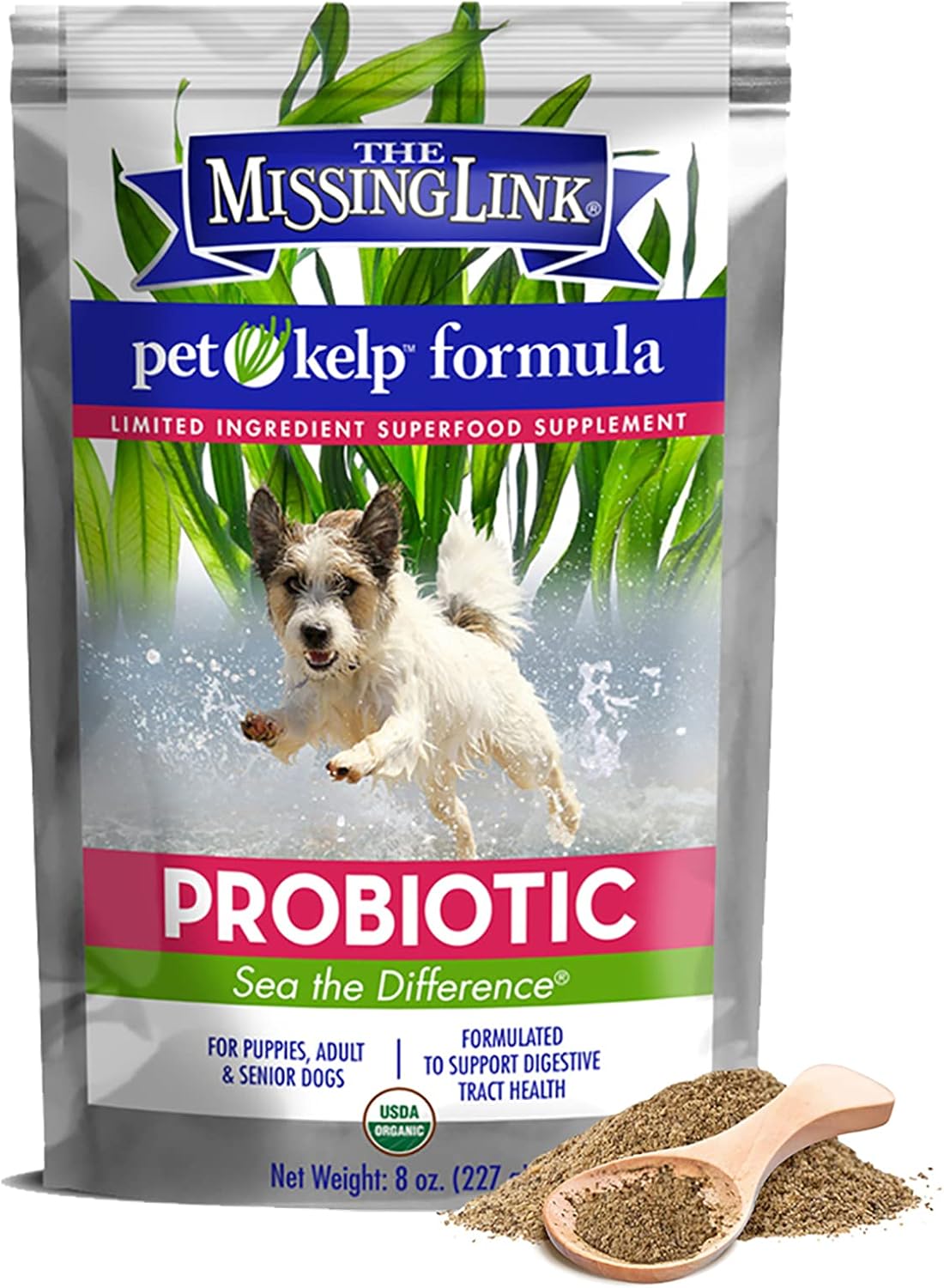 The Missing Link Pet Kelp - Probiótico Canino en Polvo con Kelp Orgánico, 227g