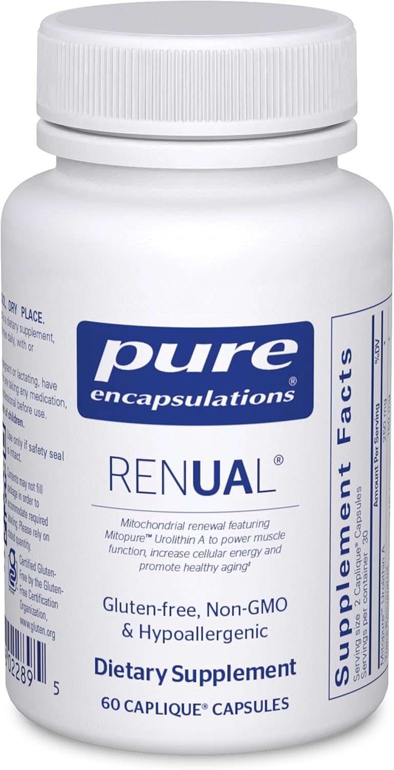 Pure Encapsulations Renual | Urolithin A | Apoyo a la Función Muscular y Salud Mitocondrial | 60 Cápsulas