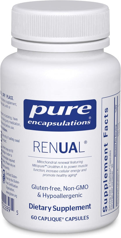 Pure Encapsulations Renual | Urolithin A | Apoyo a la Función Muscular y Salud Mitocondrial | 60 Cápsulas – Image 1
