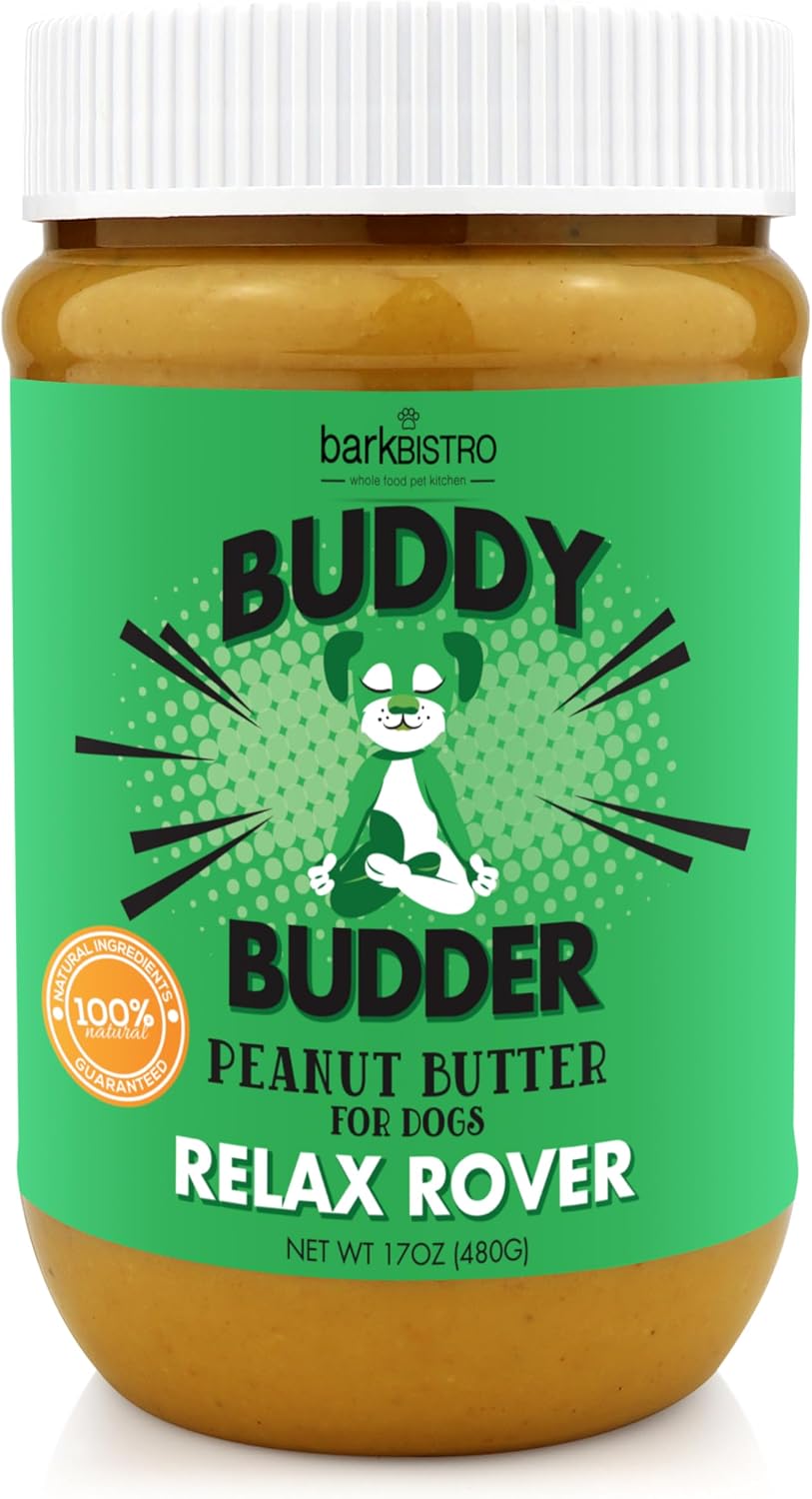 Relax Rover Buddy Budder (Estrés y Ansiedad) - Mantequilla de Cacahuete Natural para Perros, 482 g