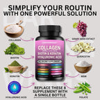 Darkingwings Multi Collagen Pills - Complejo de Colágeno con Biotina, Keratina y Ácido Hialurónico