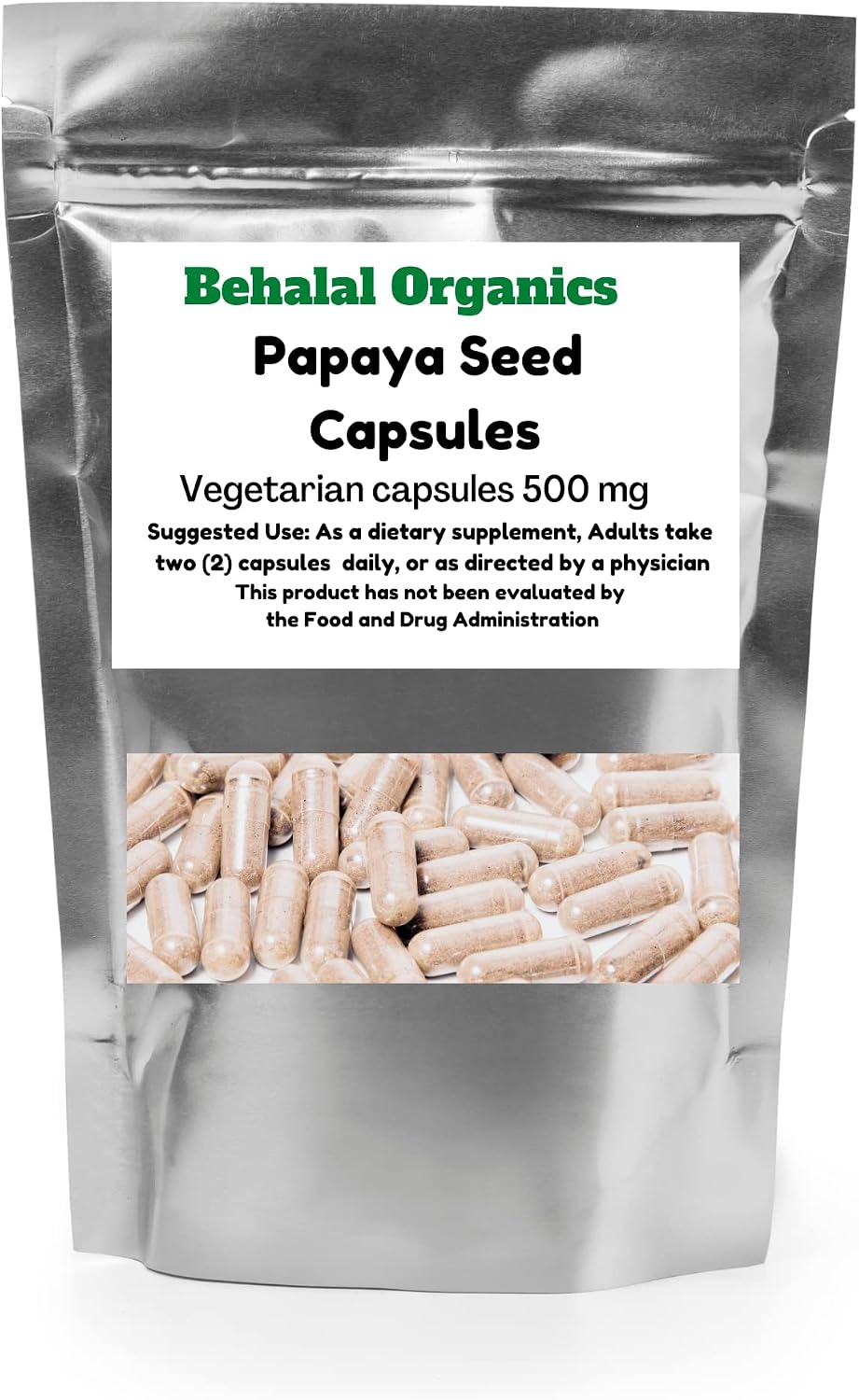 Semilla de Papaya 500mg Cápsulas Vegetarianas