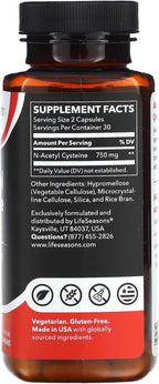 LifeSeasons N-Acetil Cisteína (NAC) 750 mg – 120 Cápsulas Vegetales