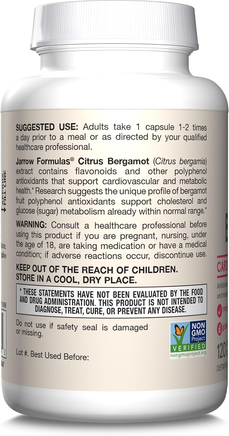 Citrus Bergamot 500 mg - 120 Cápsulas Veganas - Jarrow Formulas