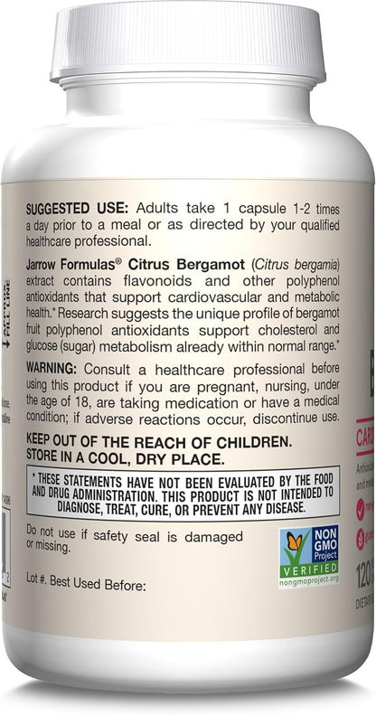 Citrus Bergamot 500 mg - 120 Cápsulas Veganas - Jarrow Formulas – Image 9