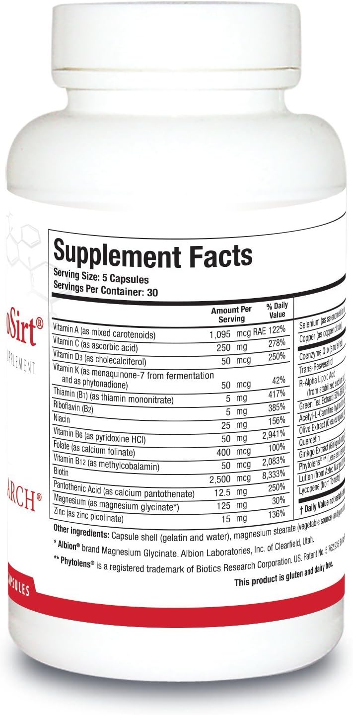Biotics Research VasculoSirt – 150 Cápsulas – CoQ10, Resveratrol, ALA, Ginkgo – Apoyo Cardiovascular y Salud Vascular