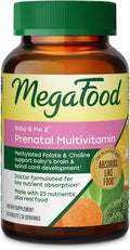 MegaFood Baby & Me 2 - Vitaminas prenatales con folato, colina, hierro, yodo - 60 comprimidos (30 dosis)