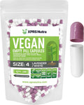 XPRS Nutra Cápsulas Vacías Tamaño 4 - 500 unidades - Cápsulas Veganas Pequeñas - Píldoras Vegetarianas - Relleno DIY de Cápsulas Vegetales - Cápsulas Veggie Rellenables para Suplementos (Lavanda/Blanco)