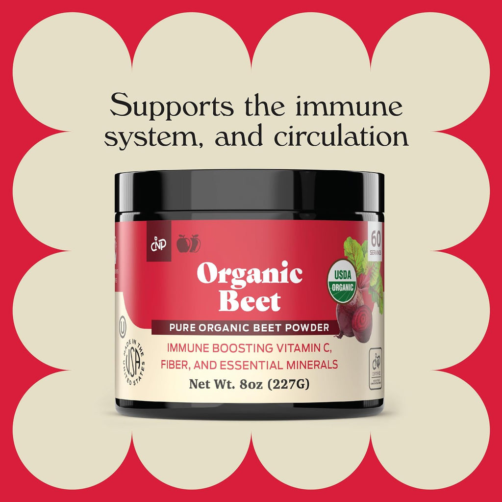 Pure Organic Beet Root Powder - Polvo de Remolacha Ecológica Pura - 8 oz (227 g) - 60 Porciones