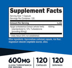 Nutricost Turkesterone Dietary Supplement 600mg, 120 Cápsulas - Vegetariano, No GMO y Sin Gluten