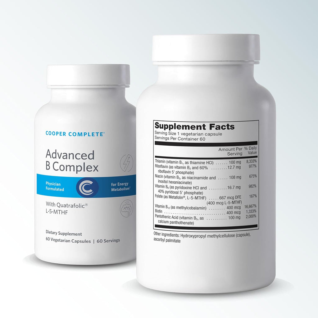 Cooper Complete Complejo B Vitamínico Metilado, Apoyo Energético, 60 Cápsulas